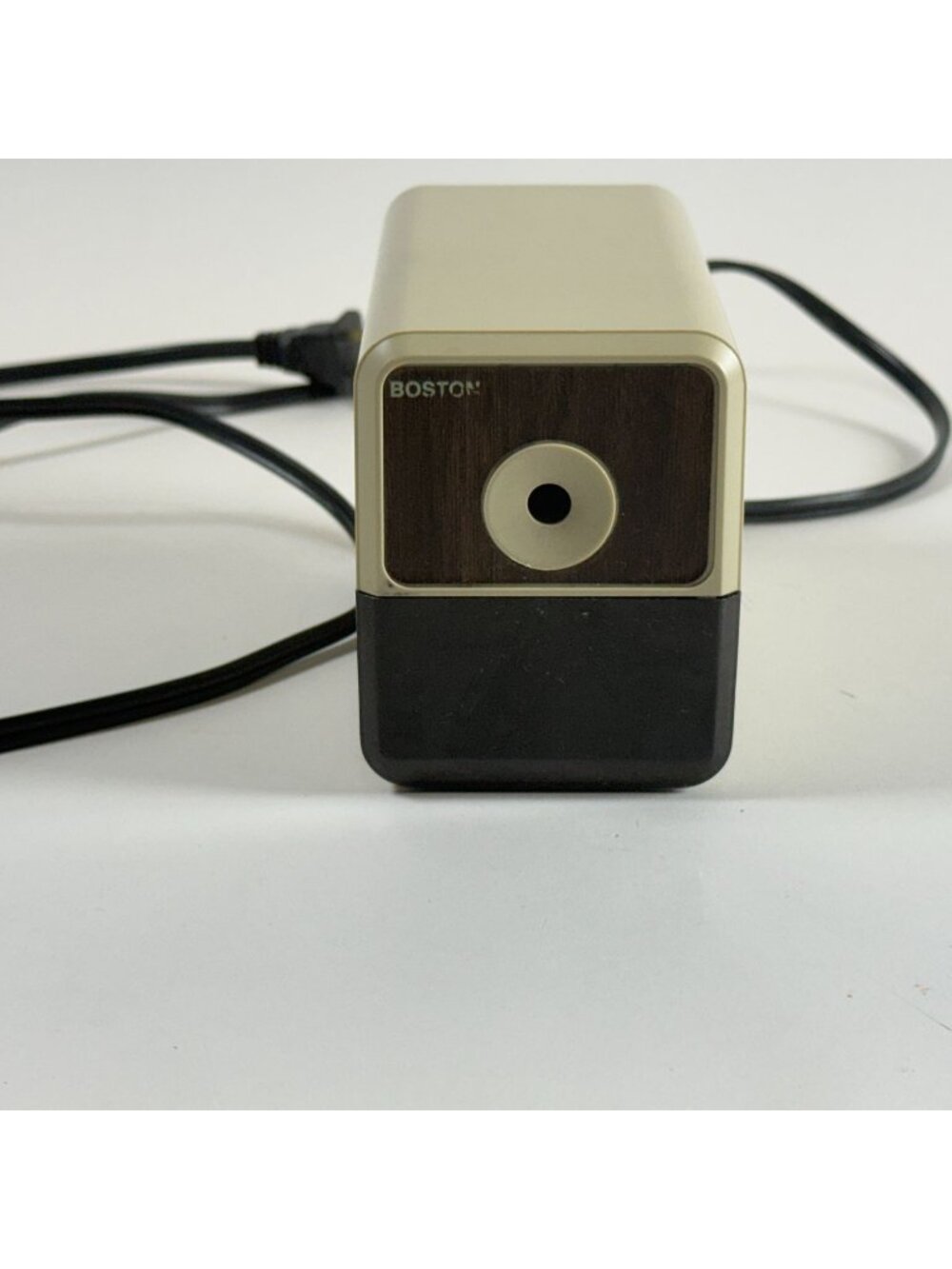 Vintage Boston Electric Pencil Sharpener Beige Black Mid Century Office Decor